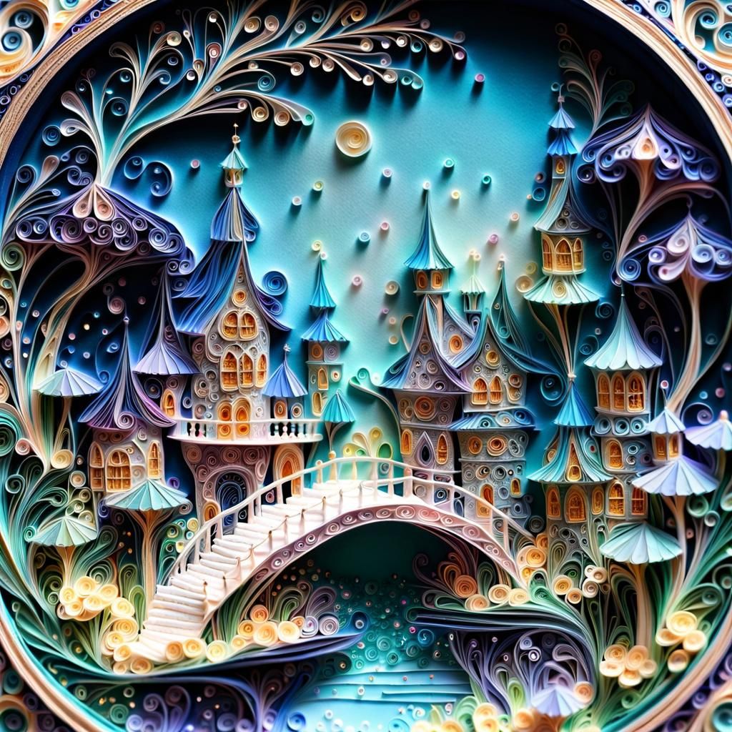 Intricate Quilling Art of Fairy Village