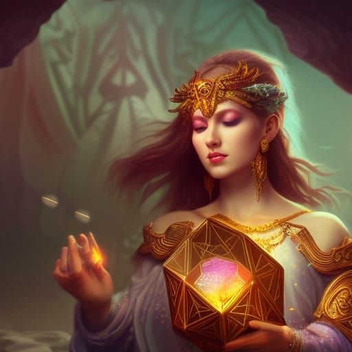 Dice Goddess in Detailed Fantasy Art