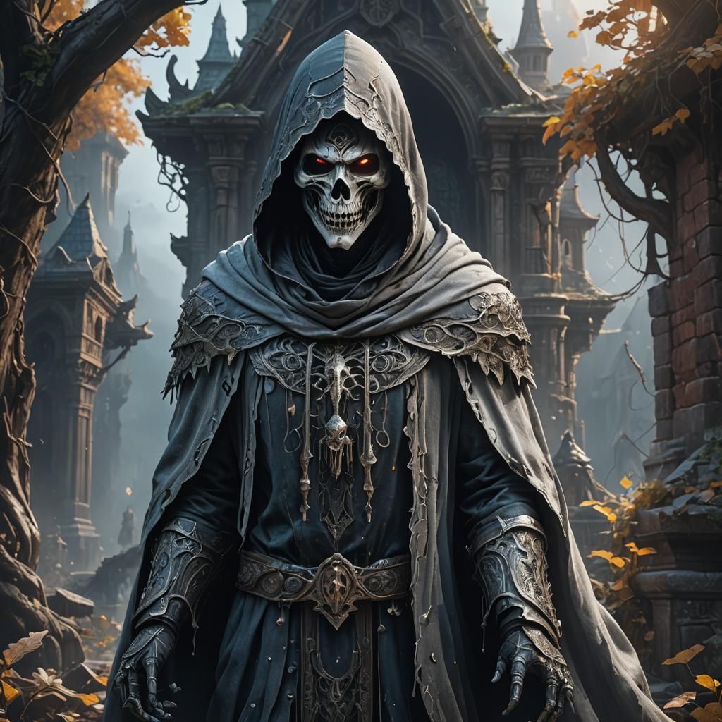 Hooded Ghost in Detailed Matte Painting Style