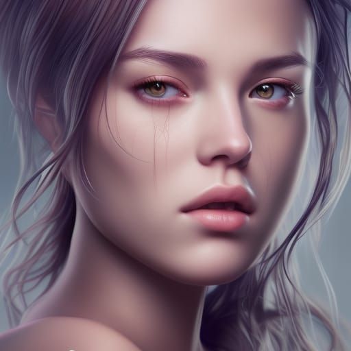 Elegant Goddess Digital Illustration in Hyper-Realism