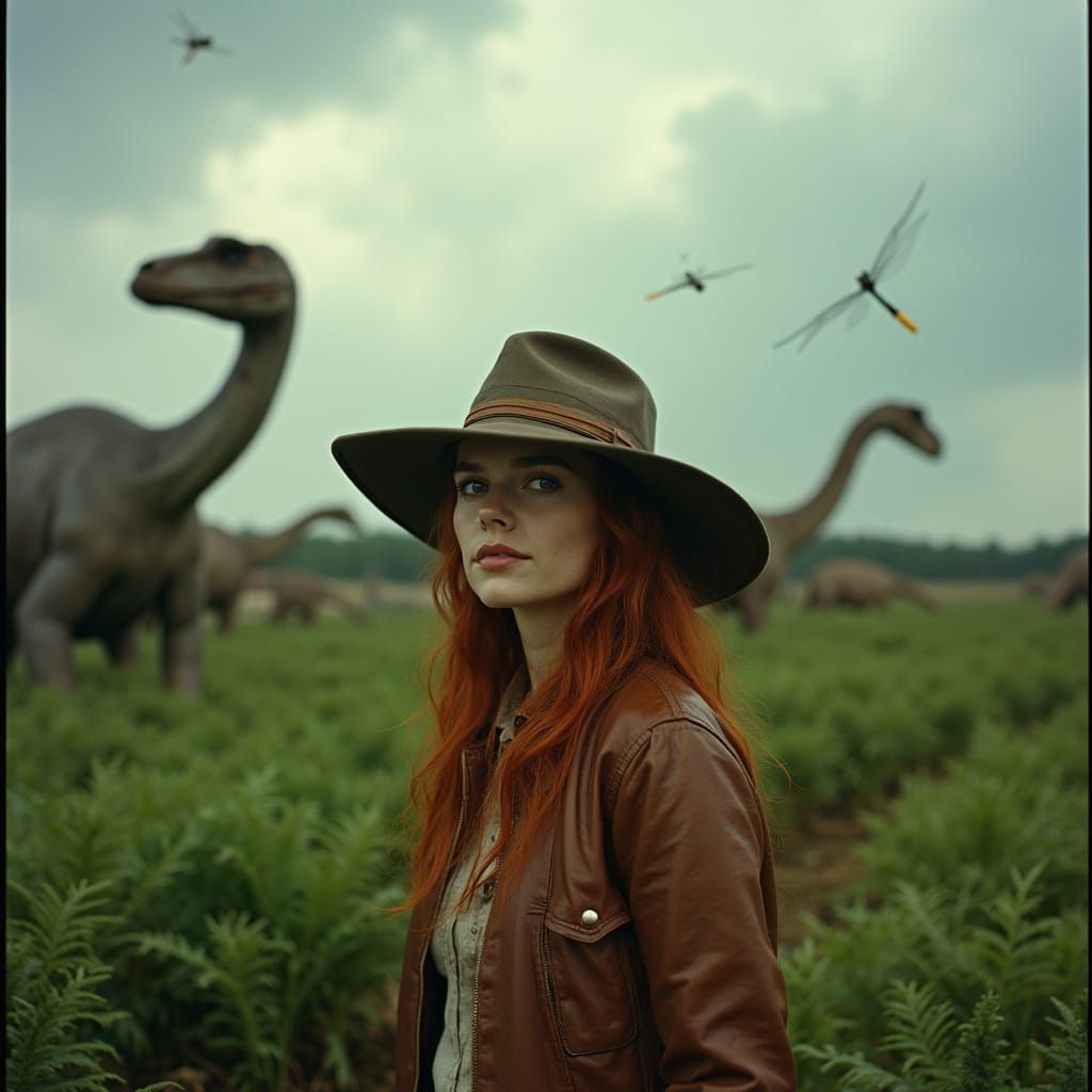Dinosaurs Roam a Lush Prehistoric Landscape in Cinematic Sty...