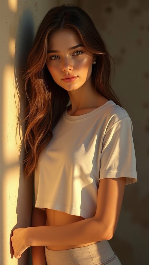 Latin European Woman in Photorealistic Portrait