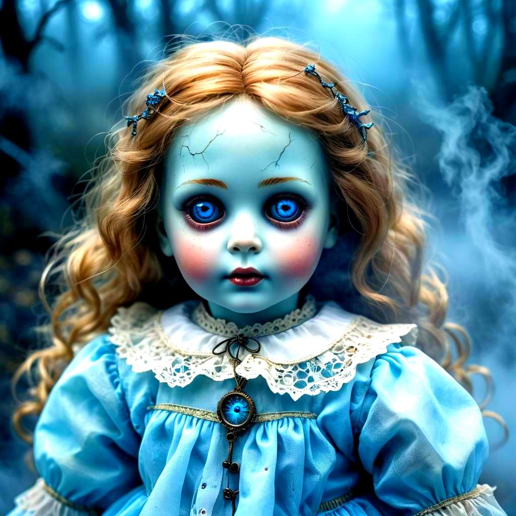 Bioluminescent Haunted Doll in Dreamscape