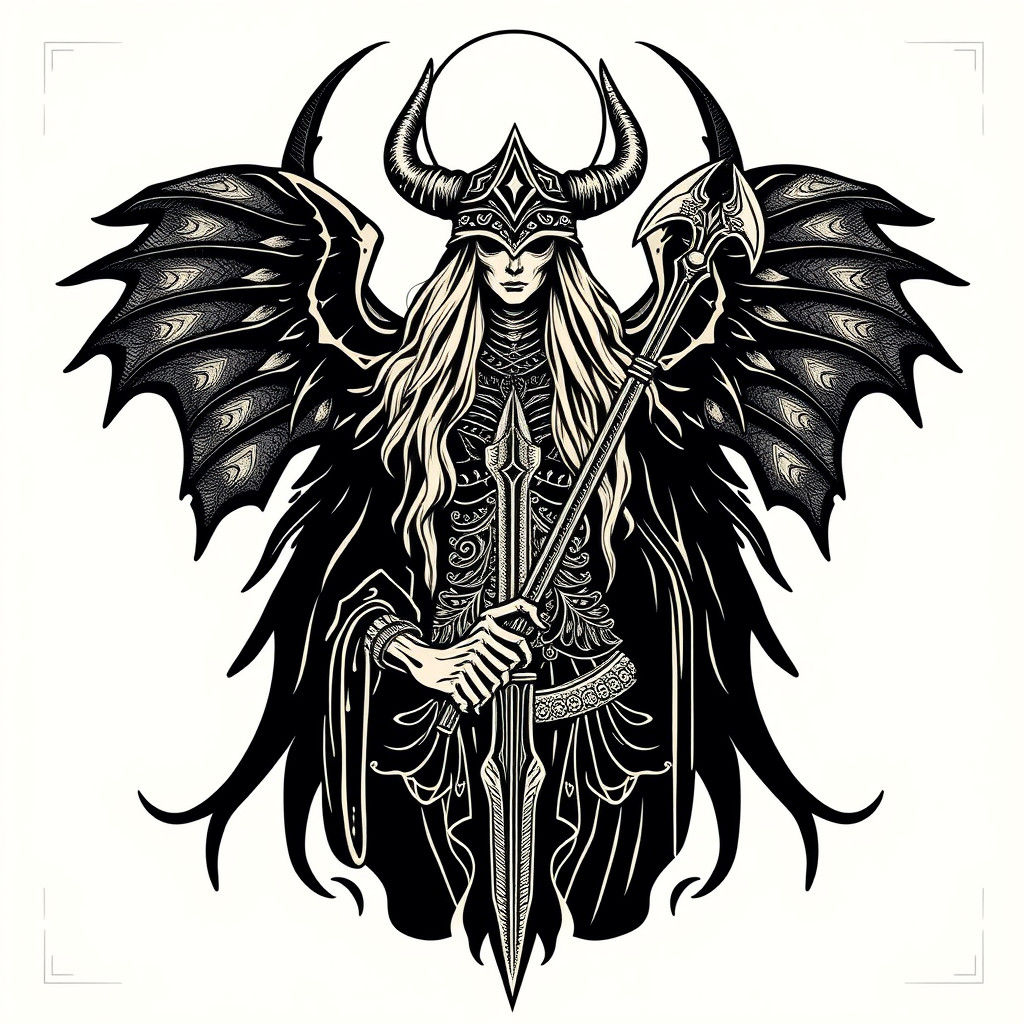 Viking Goddess Death friday black QUAD