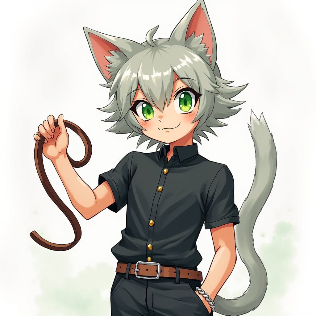 Dominant Anime Cat Boy Shota Exudes Confidence
