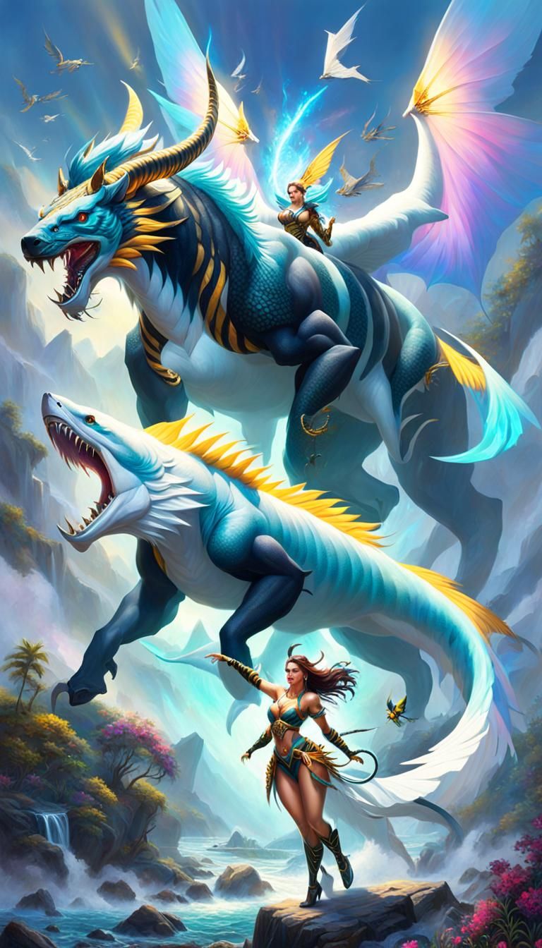 Fantasy Chimera Woman in Ethereal Style