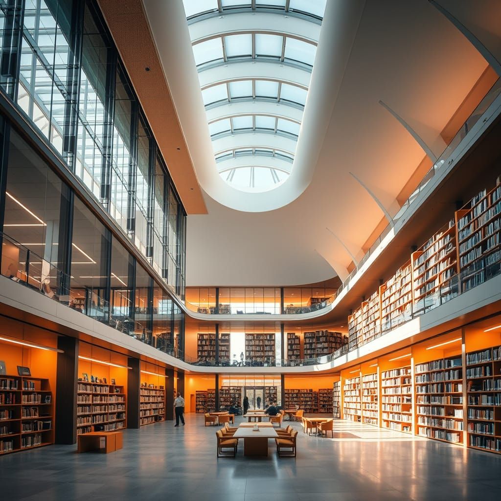 Futuristic Stuttgart City Library in Germany