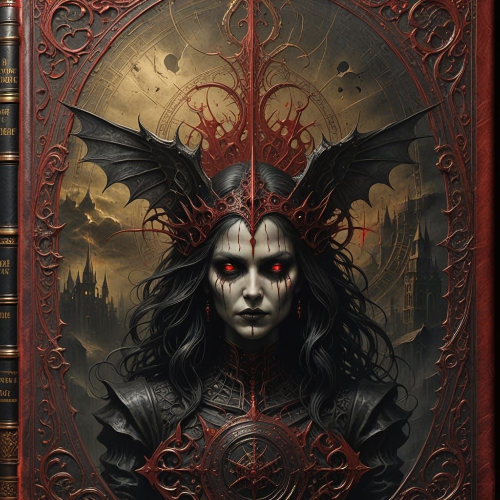 Ethereal Gothic Vampires in Ancient Leatherbound Tomes