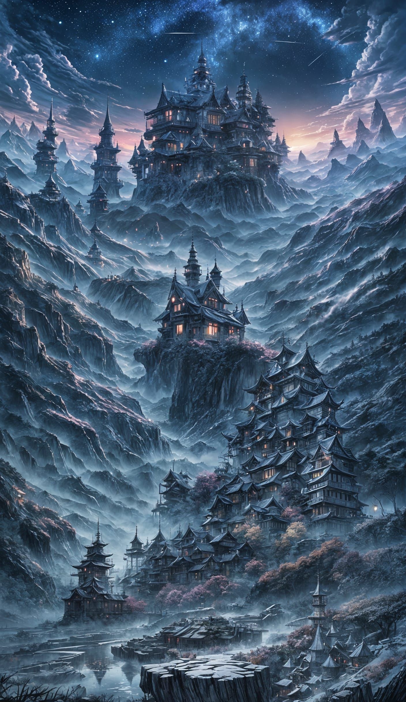 Anime Night Sky Wolf Wallpaper in 4K