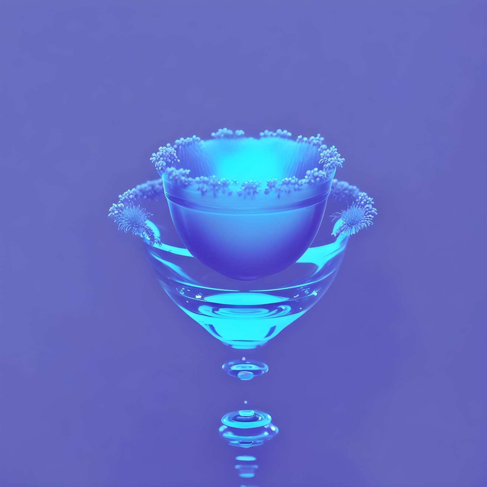 Monochrome Blue Macro Photoportrait of a Mykhorriza