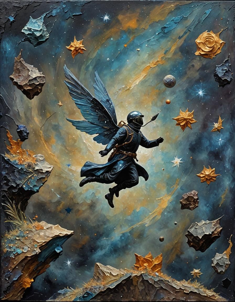 Cosmic Animal Trainer in Impasto Style