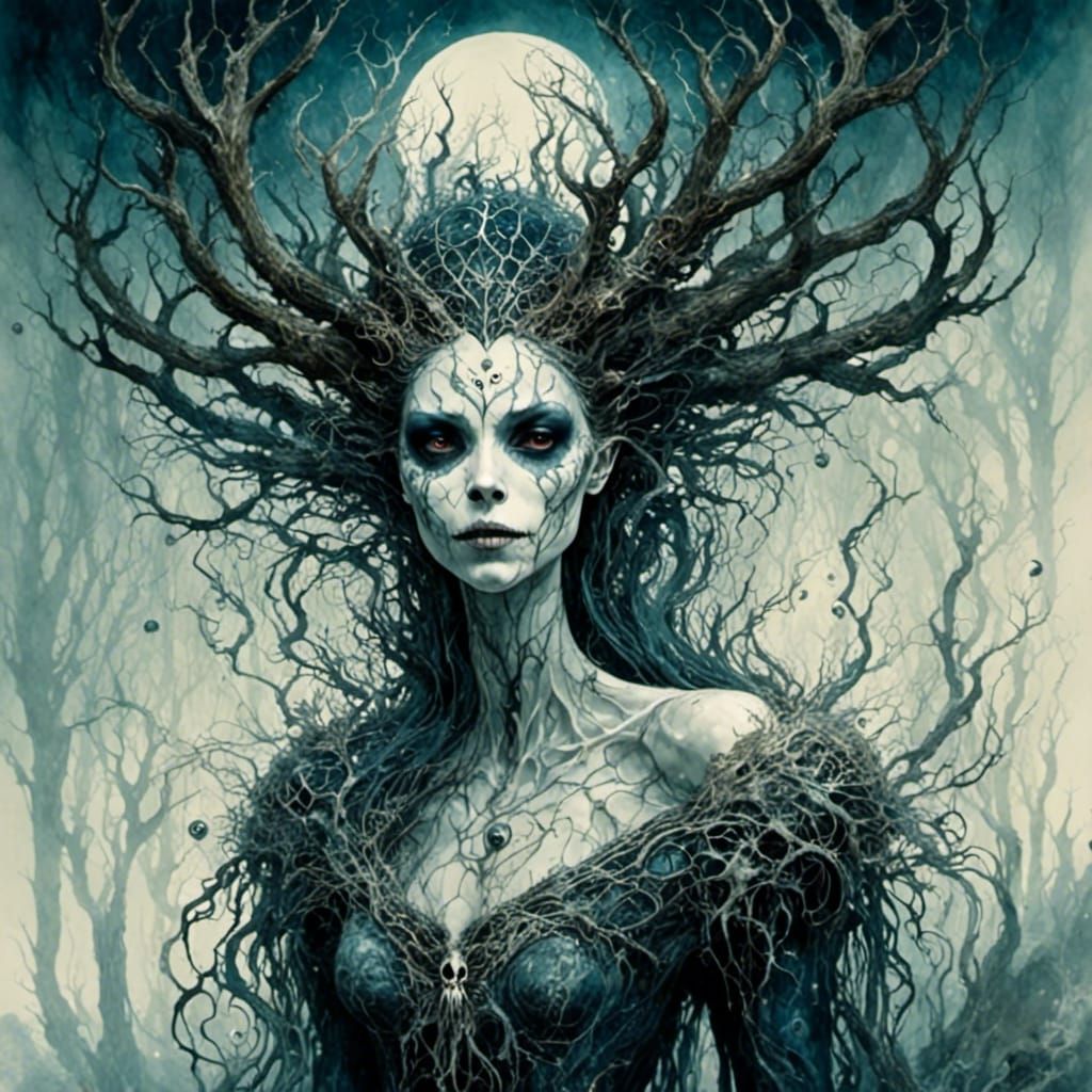 Brooding Bride in a Dark Forest