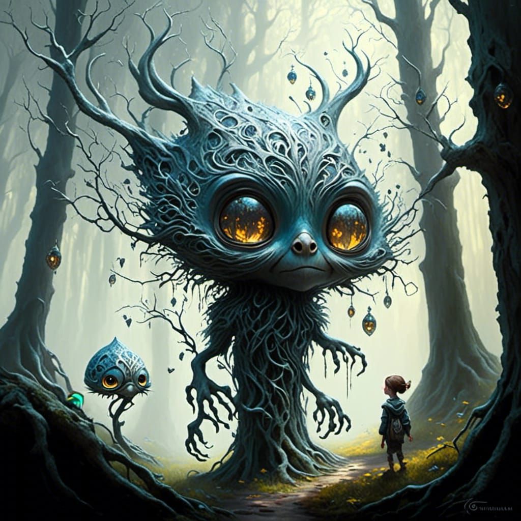 Mystical Forest Will-o'-the-Wisp Painting