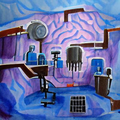 Minimalist Gouache: Mind Control Facility Liquefaction Room
