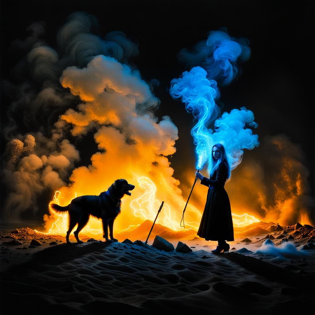 Goth Model in Storm, Pre-Raphaelite Style