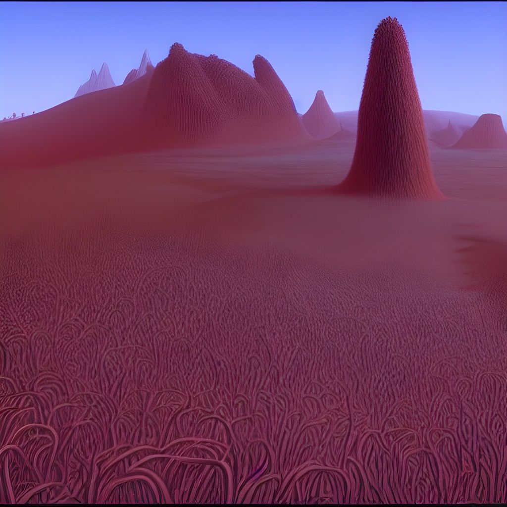 Surreal Valley Landscape in Dark Artistic Style