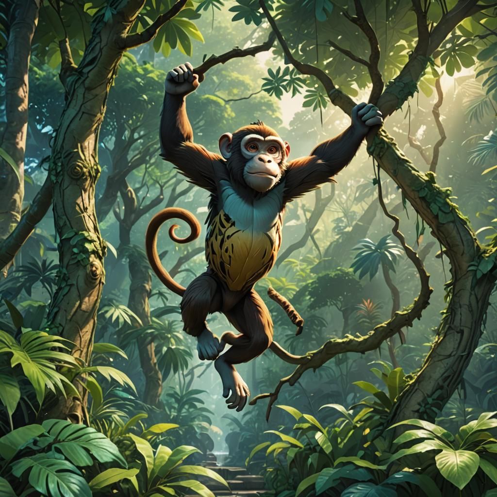 Monkey's Jungle Leap: 3D Anime Adventure