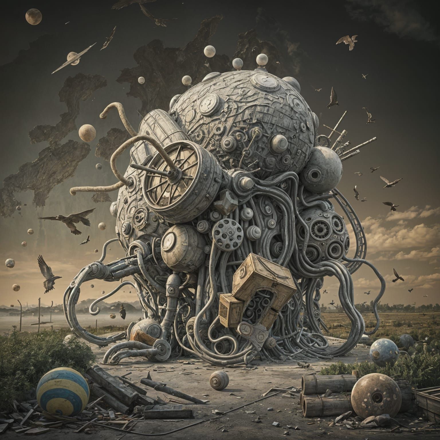 Surreal Masterpiece with Distorted Reality