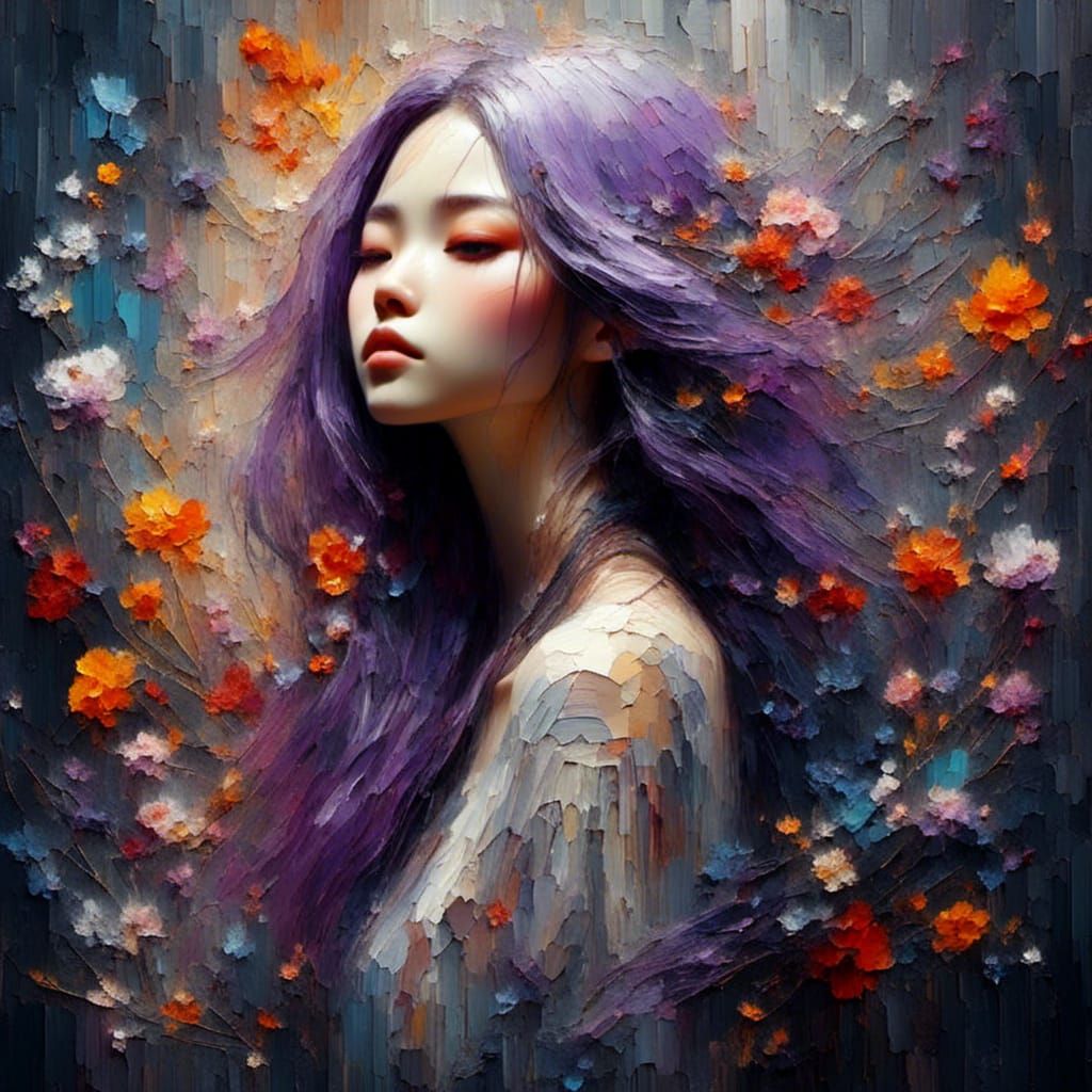 Enchanting Woman: A Digital Painting in Vibrant Style