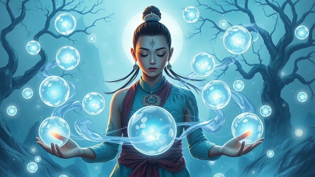 Serene Avatar Yangchen Channels Elemental Harmony in Spiritf...