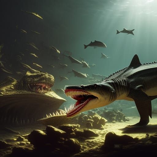 Hyperrealistic Sharkodile with Razor Teeth