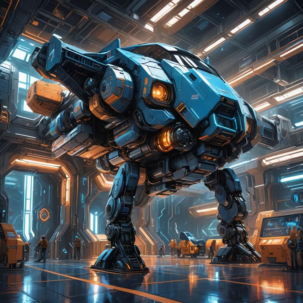 Spectacular Spacecraft Loading Dock in Hyper-Realistic Style