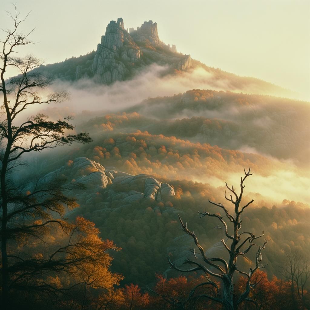 Native American nations with Grandfather mountain in the bac...