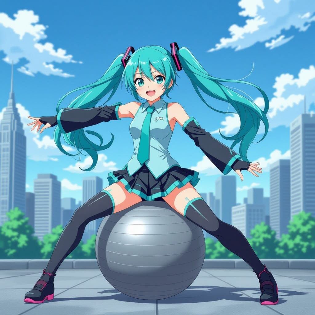 Hatsune Miku in Vibrant Cityscape