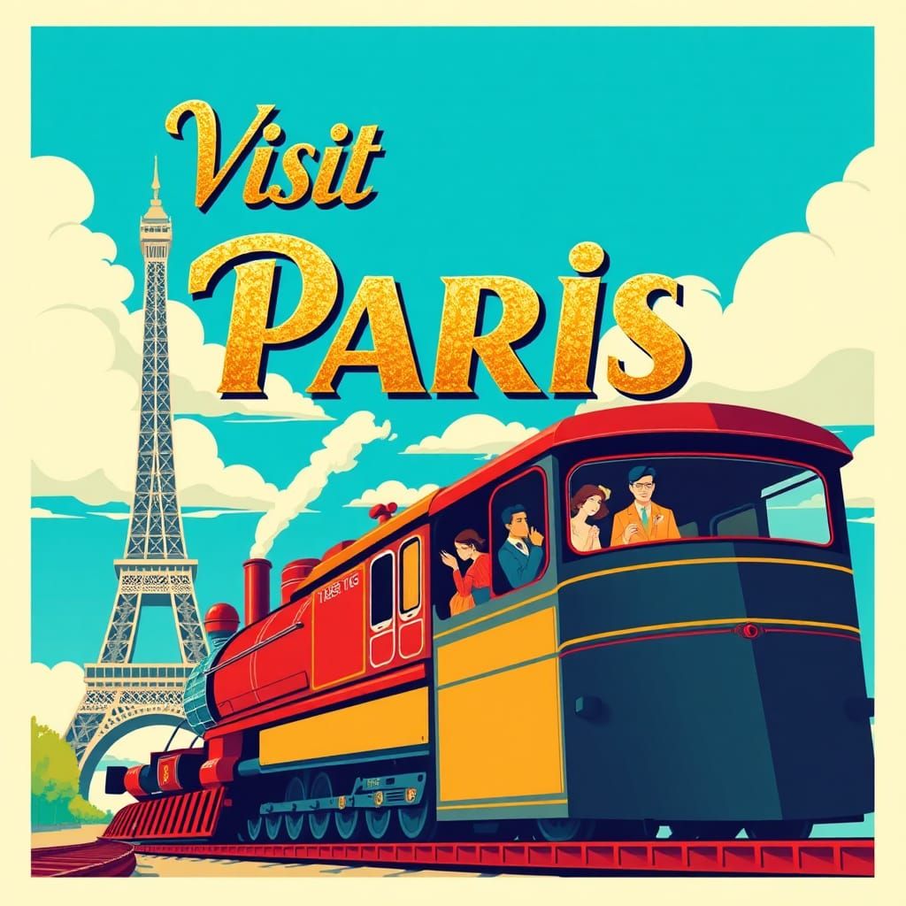 Art Deco Travel Poster: Visit Paris