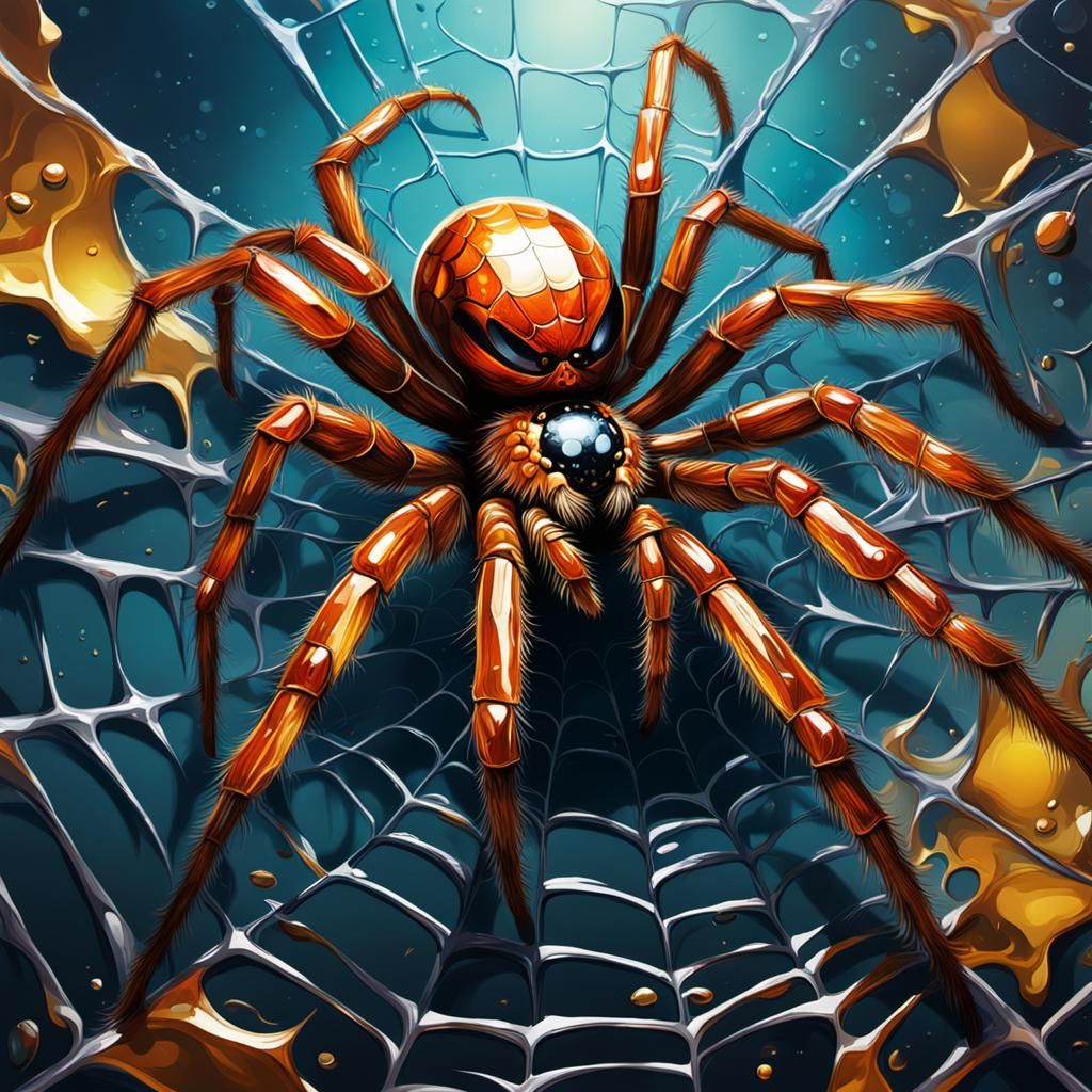 Wrathful Spider Reflection in Splash Art Style