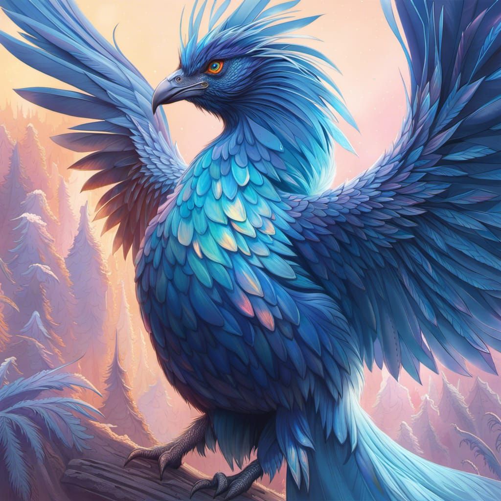 Icy Phoenix Bird Digital Art