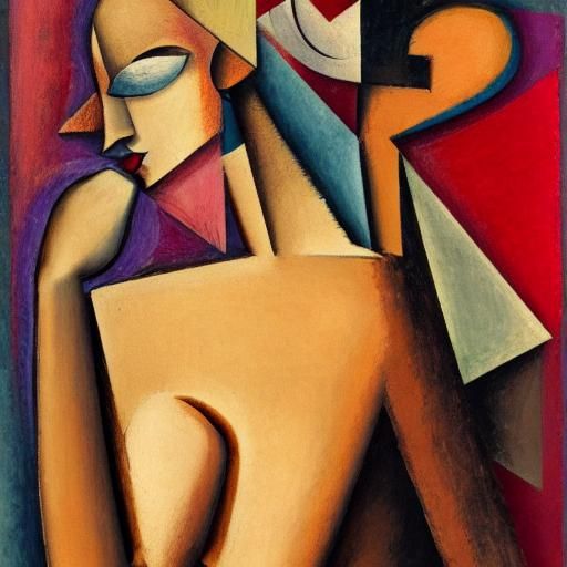 Cubist Centaurocat in the Style of Modigliani and Braque