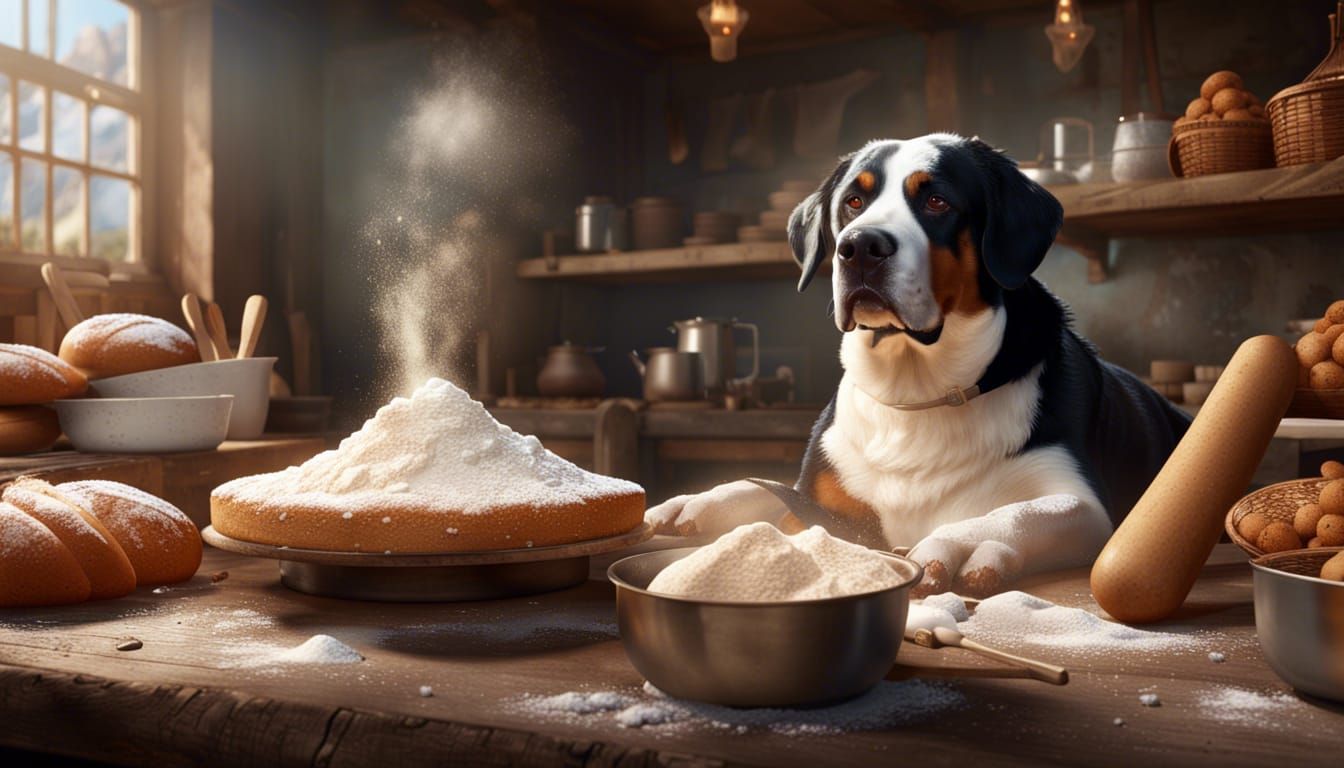 Swiss Mountain Dog Baker in Sunny Bakery