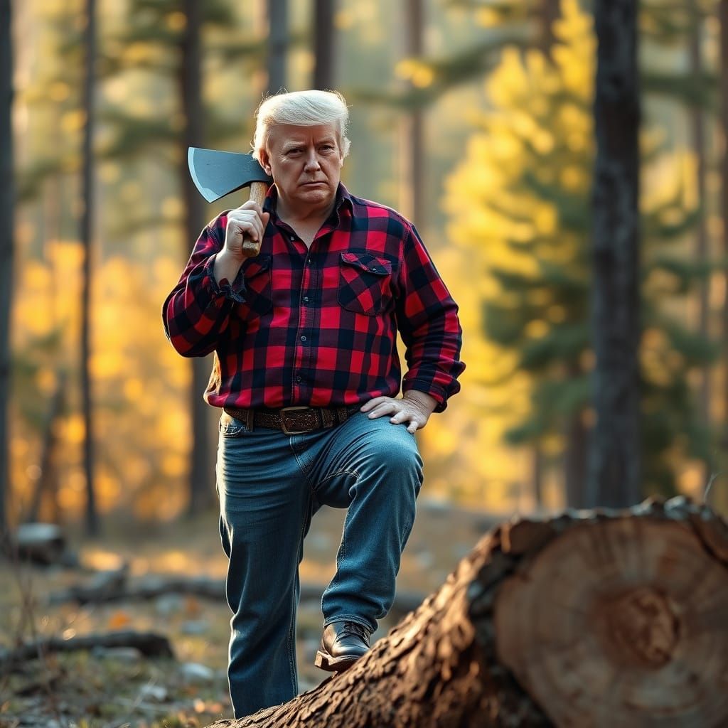 Rugged Lumberjack in Majestic Forest