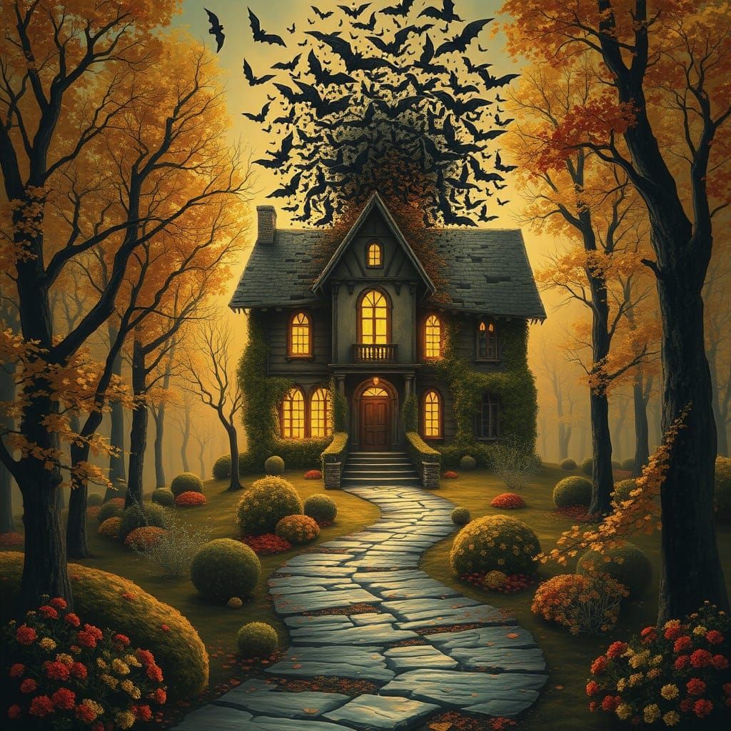 Ethereal Abandoned Mansion in a Haunting, Glowing Atmosphere