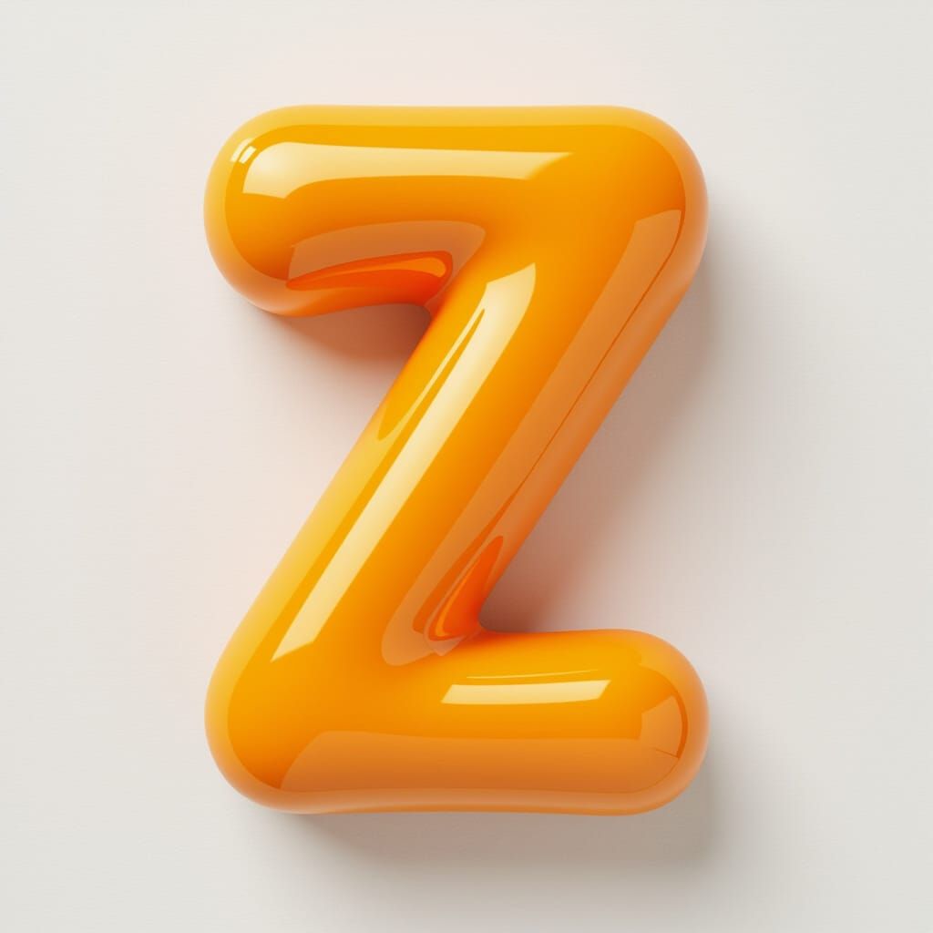 Inflated Glossy Orange Letter Z