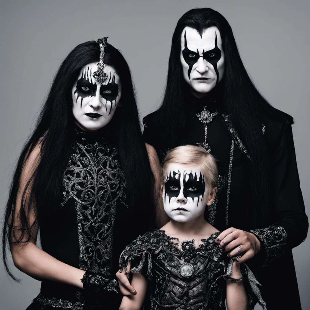 Black Metal Family Portrait in Studio Lighting