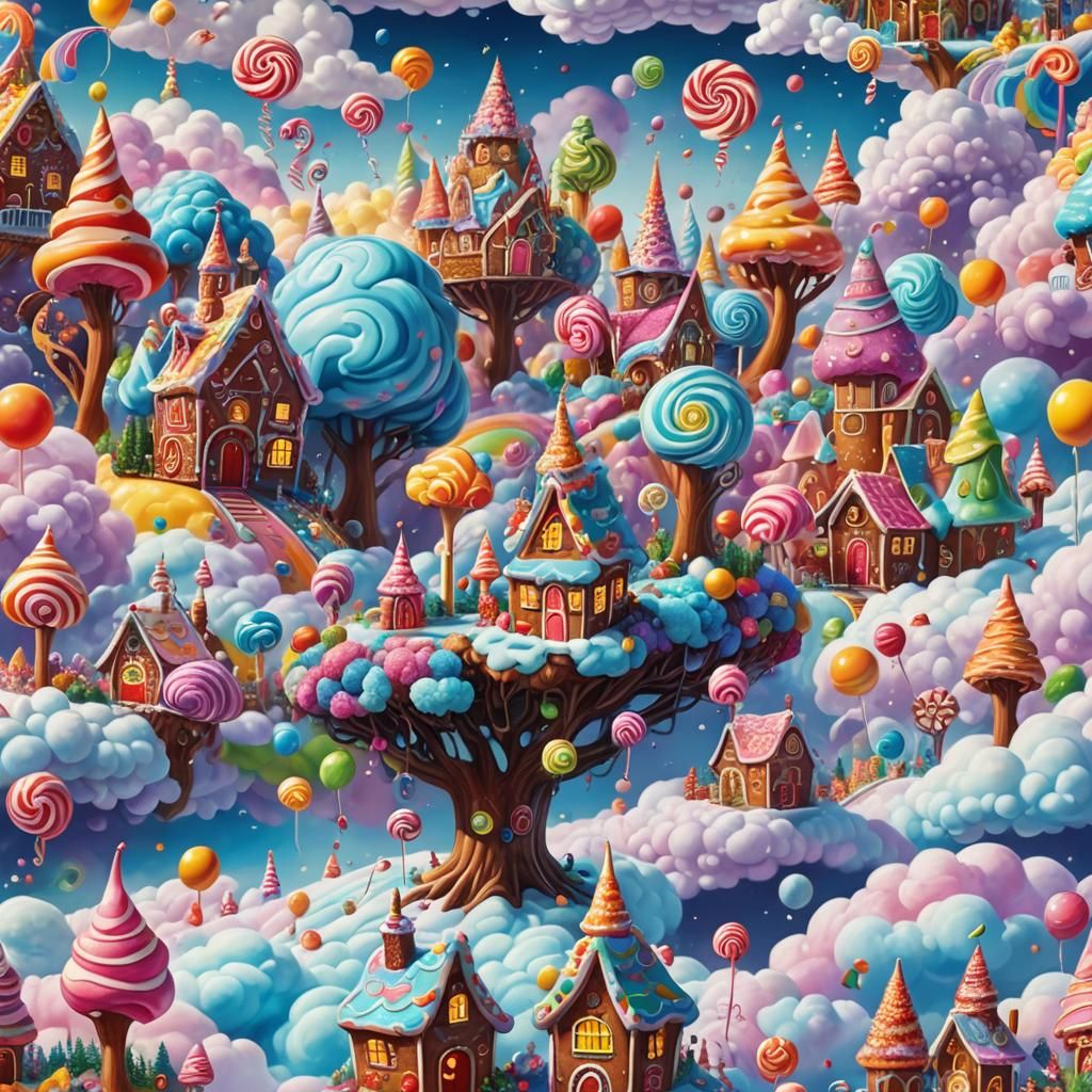 Surreal Floating Candy Land Inspired by Amaringo