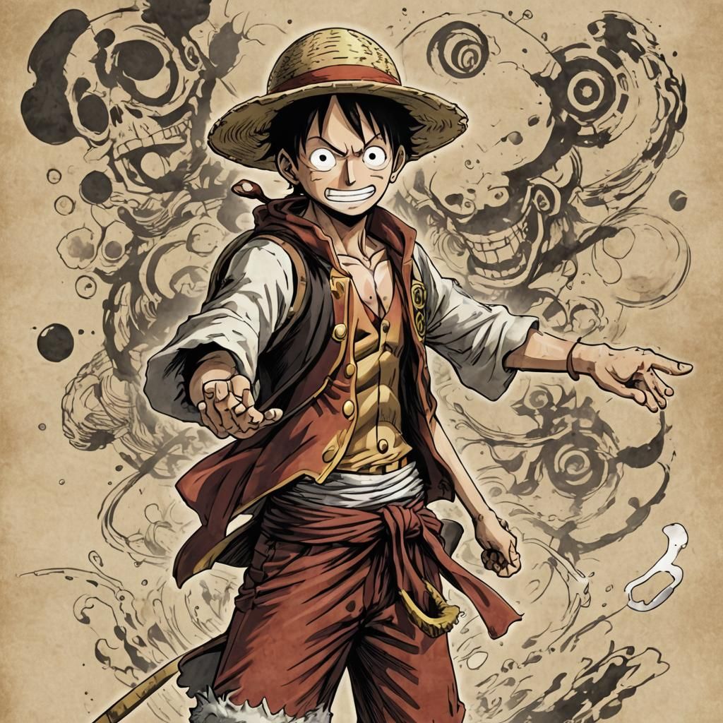 Luffy in Anime Key Visual Style