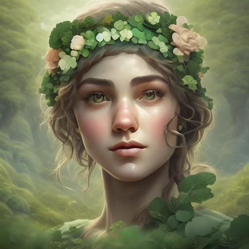 Library with Books in Painterly Style