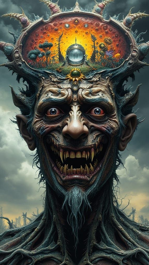 Fractal Faced Man: Digital Inkblot Horror