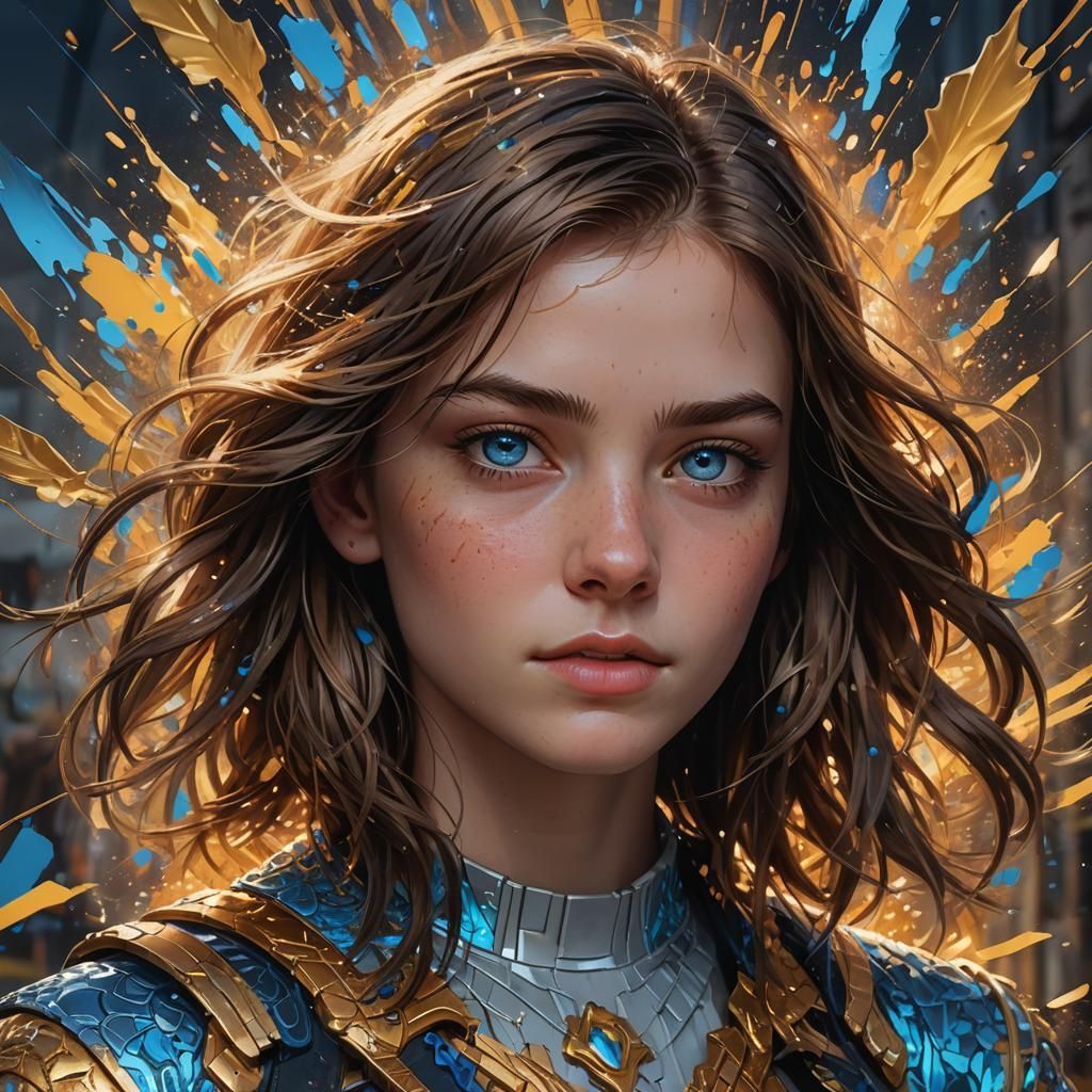 Hyperdetailed Portrait of a Girl in Art Nouveau Style