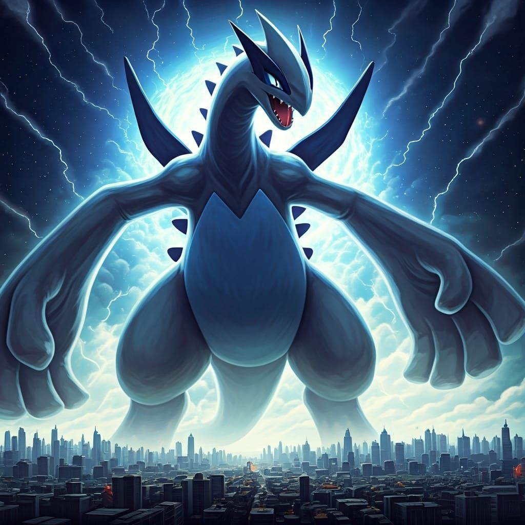 Colossal Lugia Kaiju Destroys Cities