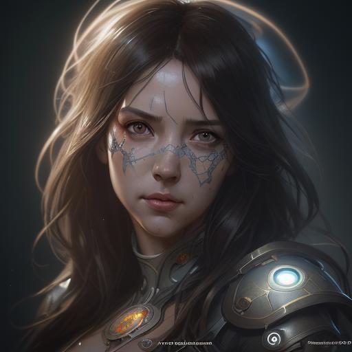 Googly Eyes Portrait by Rutkowski, Artgerm, and Mucha