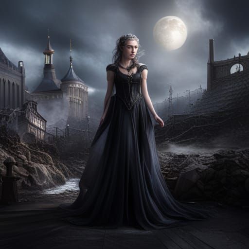 Epic Gothic Princess in Digital Matte Painting