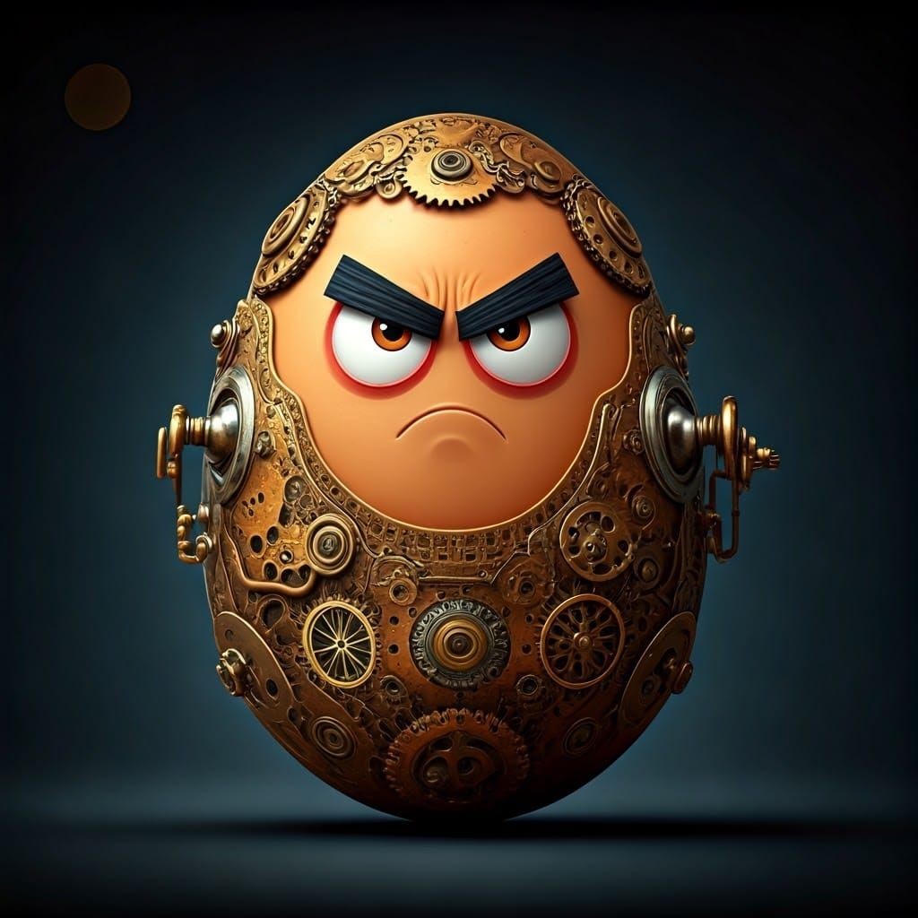 angry steampunk egg