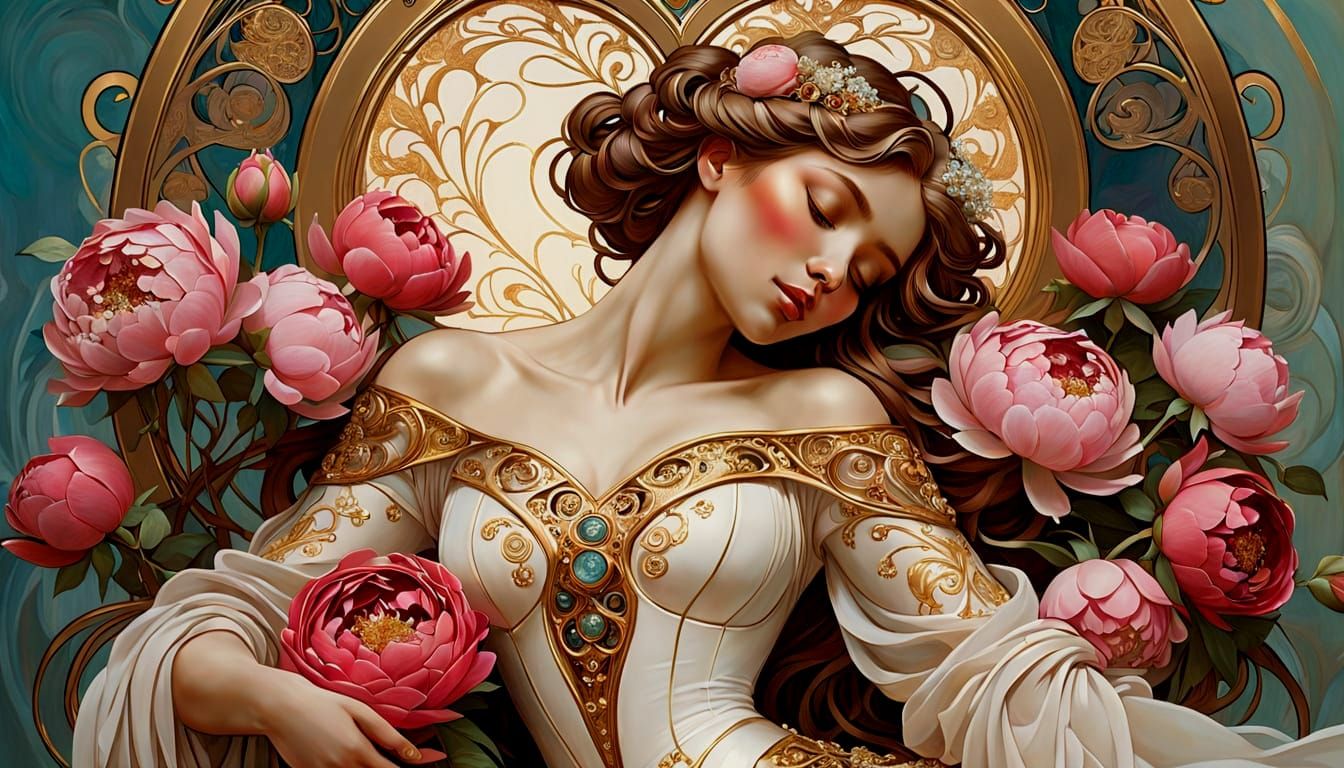 Romantic Impasto Art Nouveau Still Life