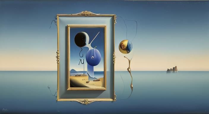 Surrealist Melting Oil Canvas in Dali Style