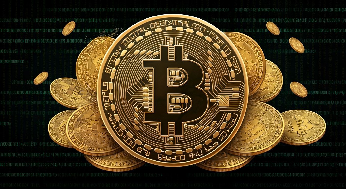 Majestic Bitcoin Symbol in Digital Art Style