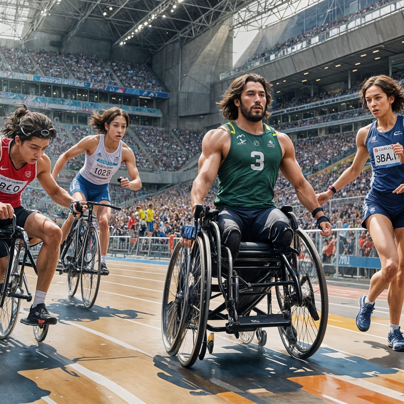 Para-Athlete Wins: A Hyperdetailed Watercolor Illustration